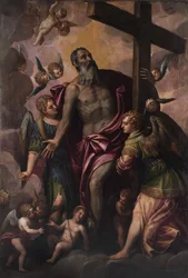 Dieu le Père tenant la croix de son Fils